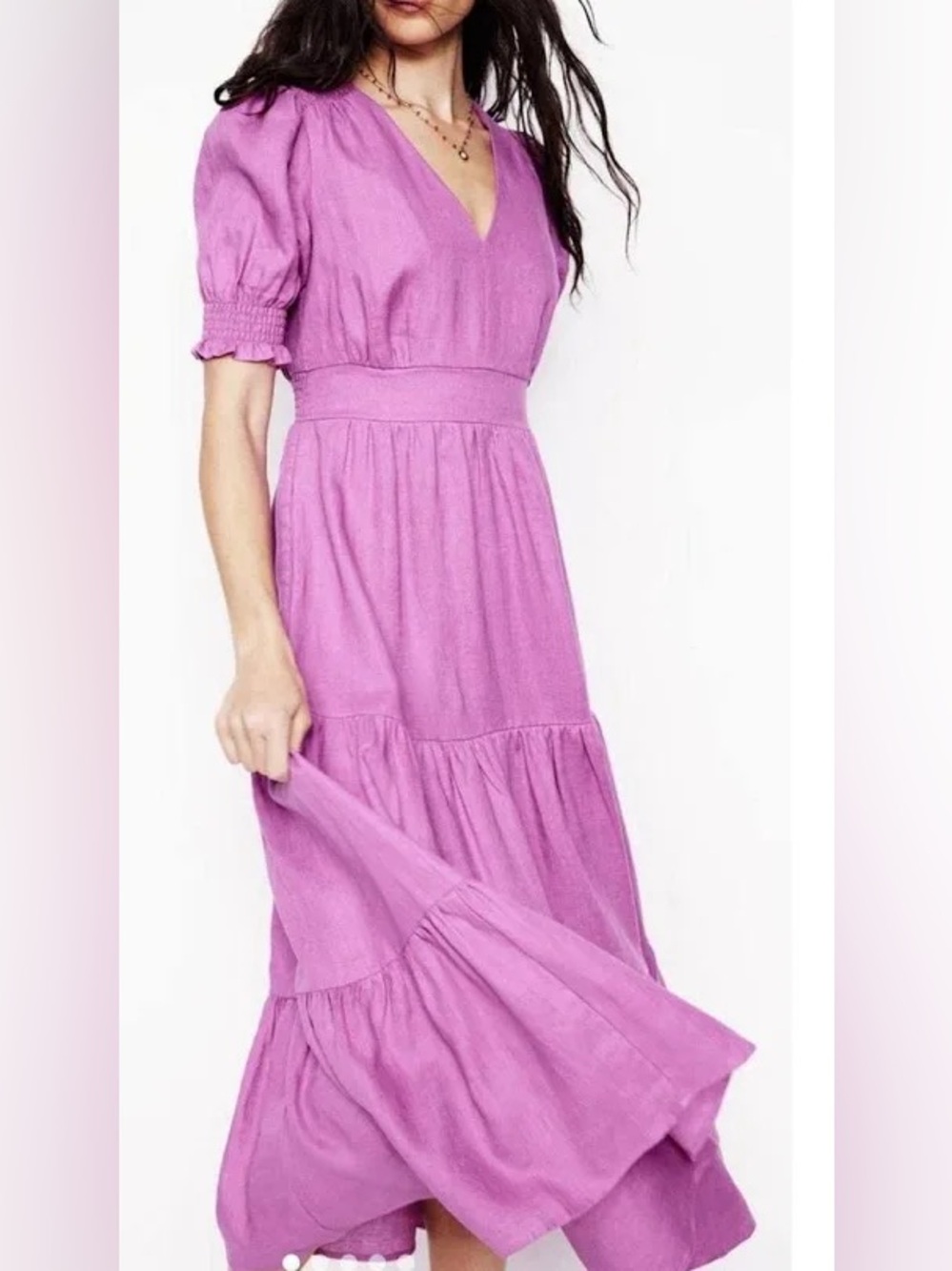 Boden Anna Linen Dress- purple